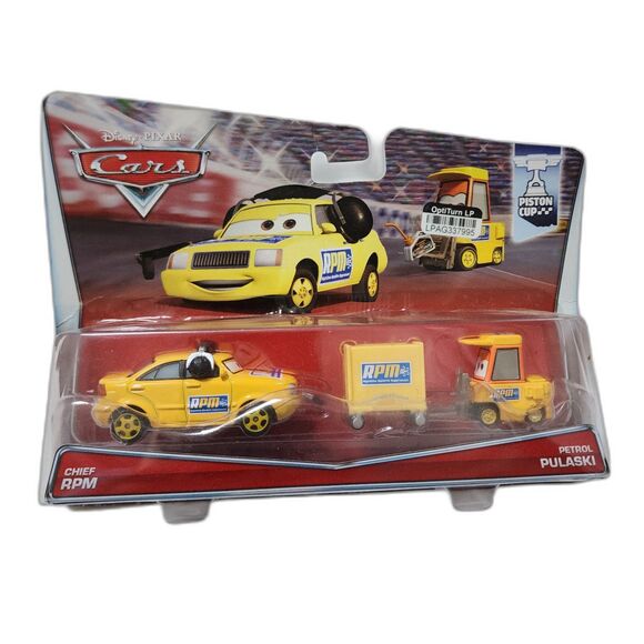 Disney/Pixar Cars Character Car Chef RPM and Petrol Pulaski - Picture 1 of 2